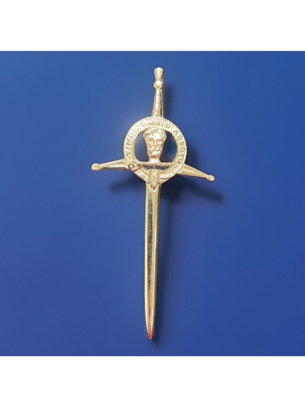 Vtg Clan McNab Scottish Crest Badge Brooch Timor Omnis Abesto Kilt Pin Sword